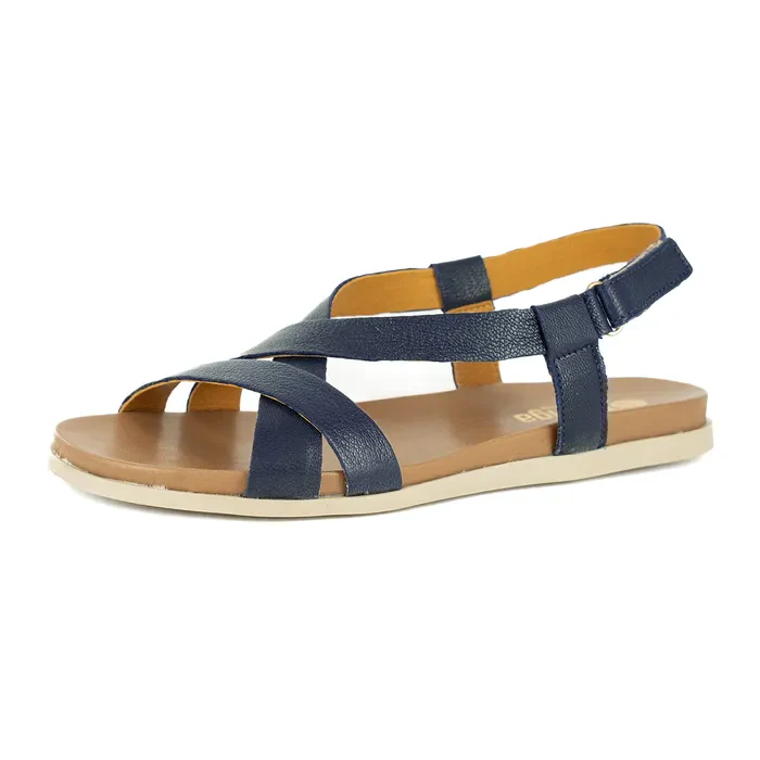 Sadani : Ladies Leather Sandal in Marine