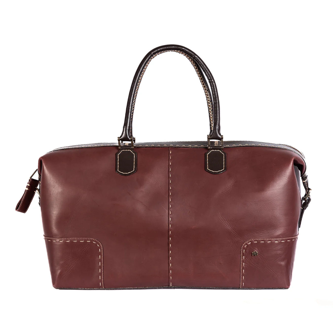 Sechaba : Leather Travel Bag in Raisin Relaxa
