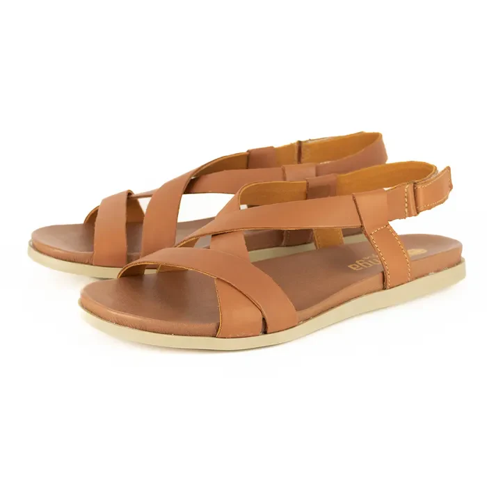 Sadani : Ladies Leather Sandal in Hazel