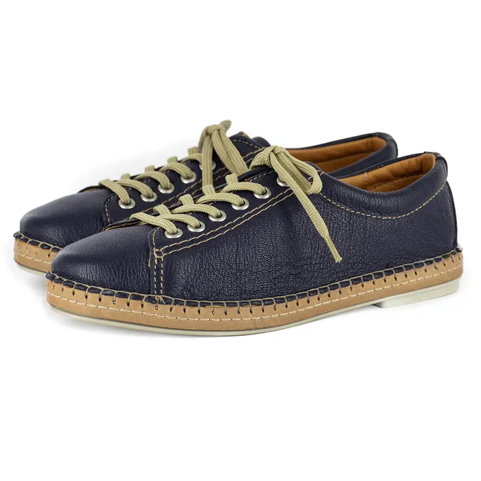 Naledi : Ladies Leather Sneaker in Marine