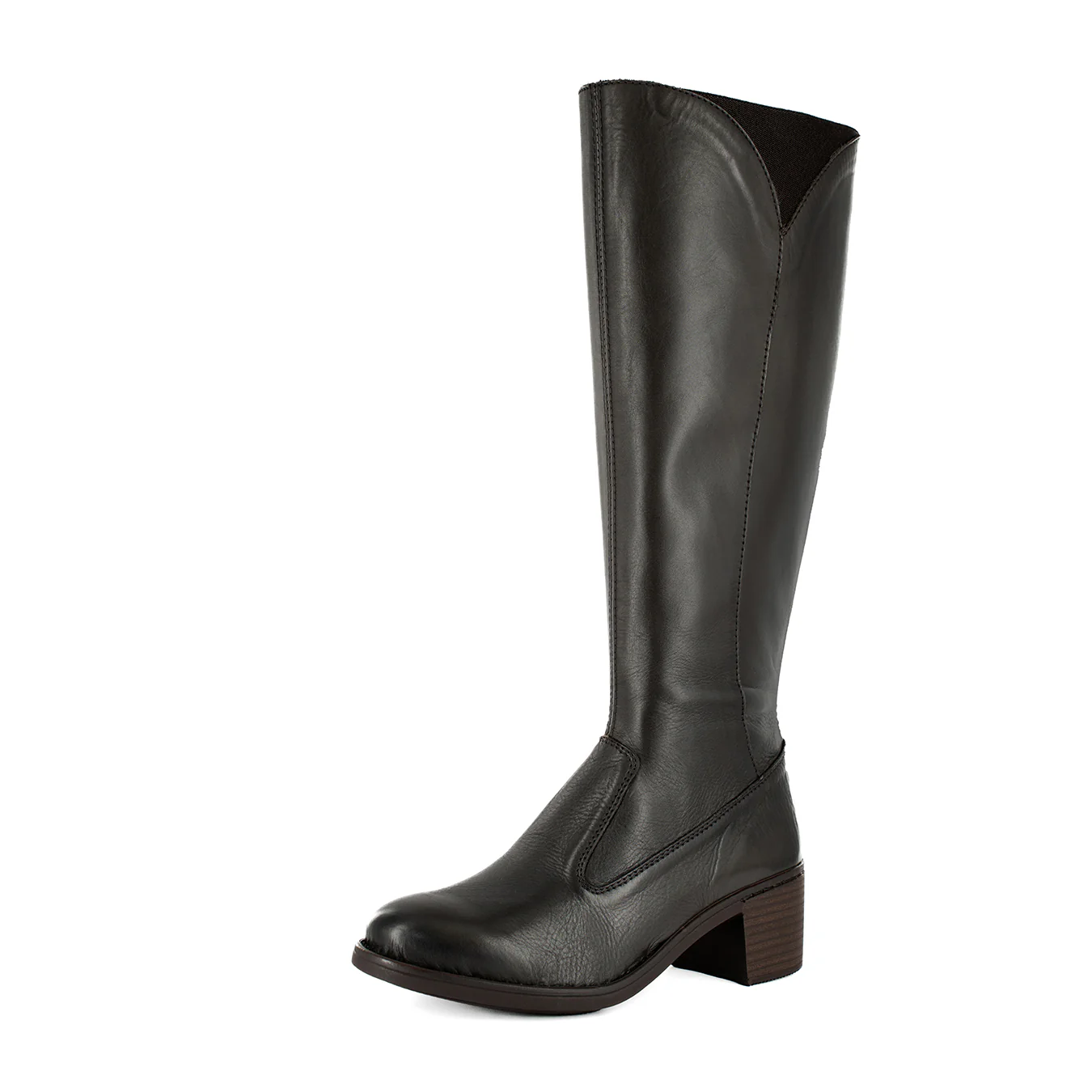 Inwabi : Ladies Leather Rider Boot in Choc Relaxa