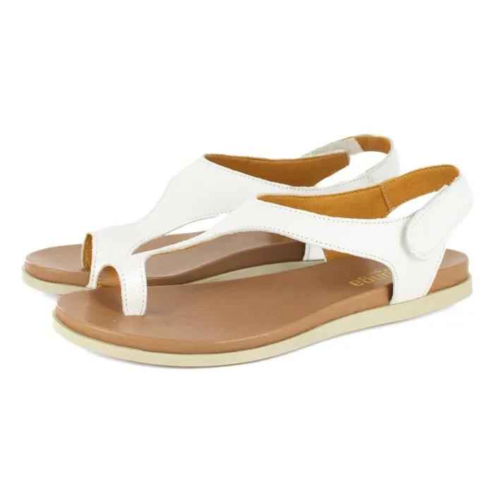 Ukumosa : Ladies Leather Sandal in White