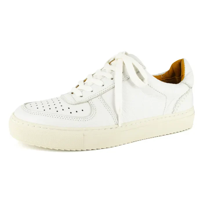Conakry : Ladies Leather Sneaker in White