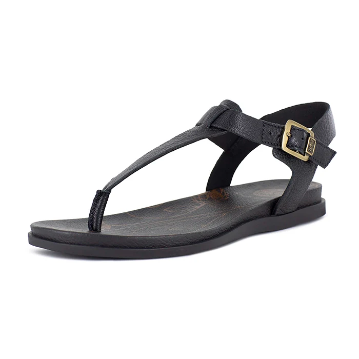 Skosana : Ladies Leather Sandal in Black