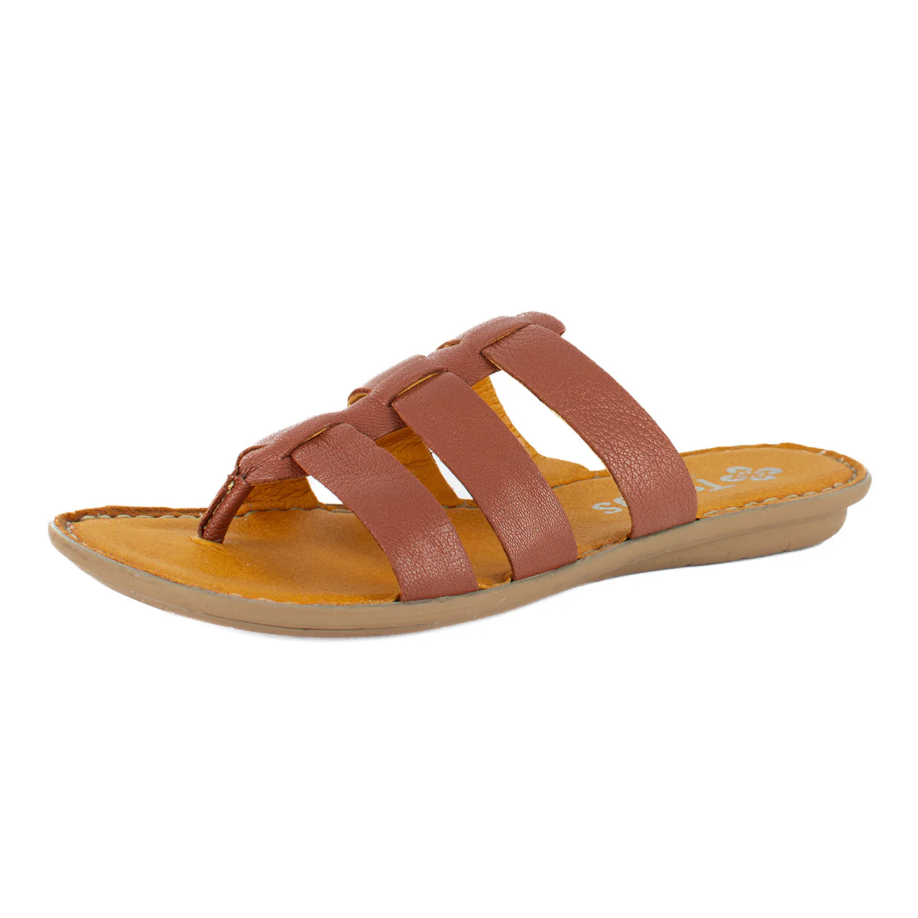 Maroua : Ladies Leather Tslops Sandal in Suede Cayak