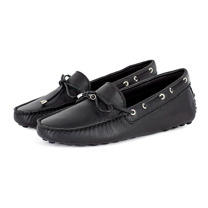 Kamensi : Ladies Leather Moccasin In Black