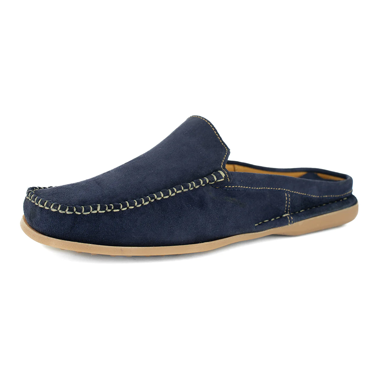 Bakgatla : Mens Leather Mule in Navy Velutto