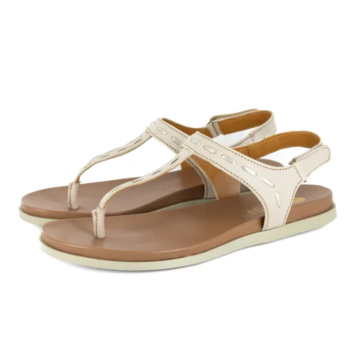 Shamwari : Ladies Leather Sandal in Cream