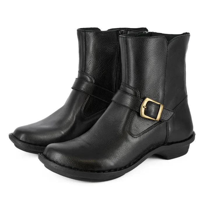 Shimoni : Ladies Leather Ankle Boot in Black