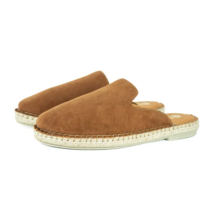 Ukubasa : Ladies Leather Slip-on Espadrille in Donkey
