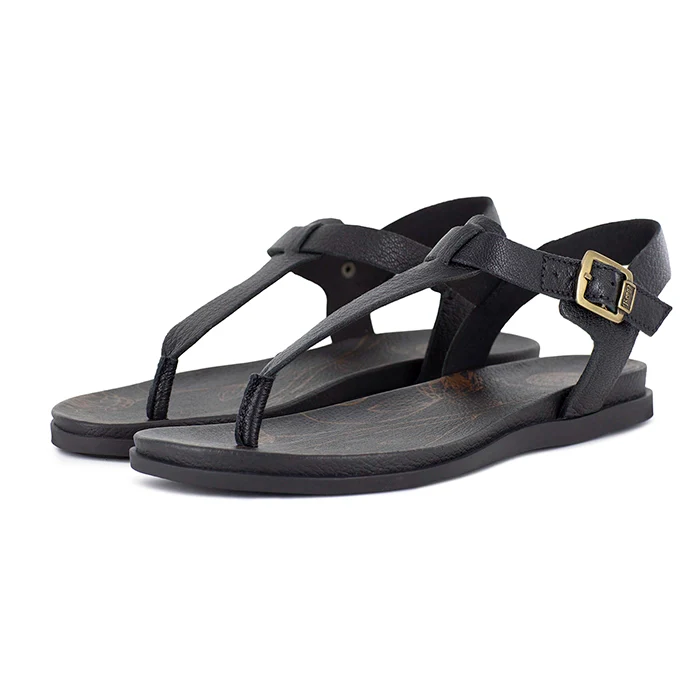 Skosana : Ladies Leather Sandal in Black