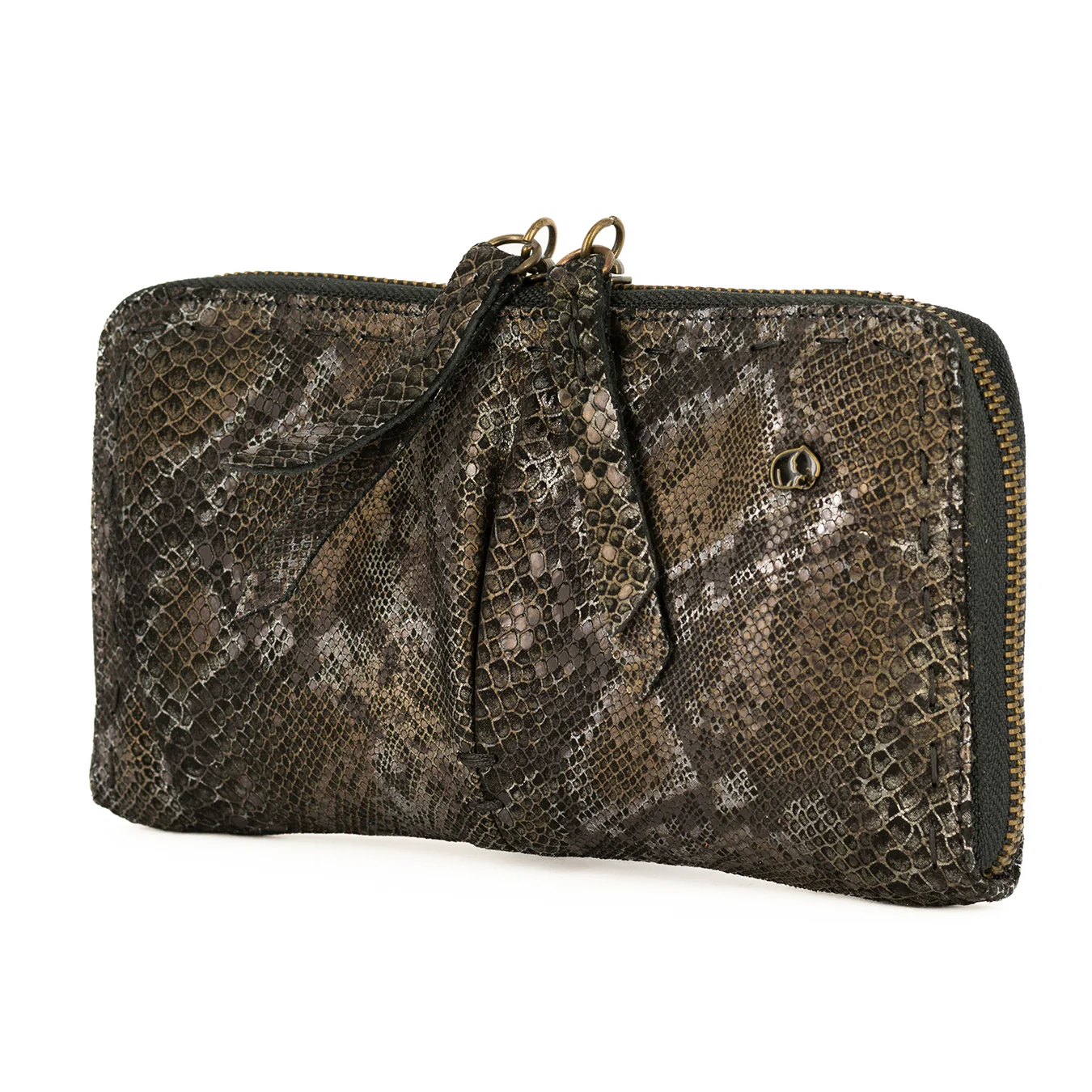 Olwethu : Ladies Leather Clutch Purse in Nero Rockafella