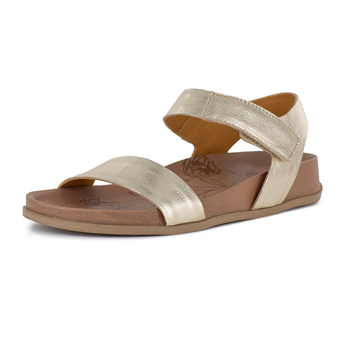Zangwa : Ladies Leather Sandal in Platino