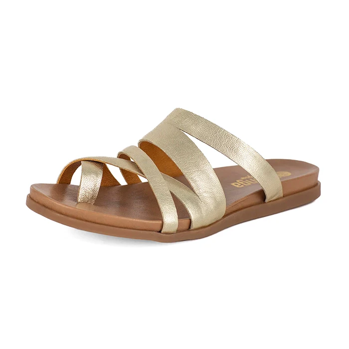 Kunqambeli : Ladies Leather Sandal in Platino