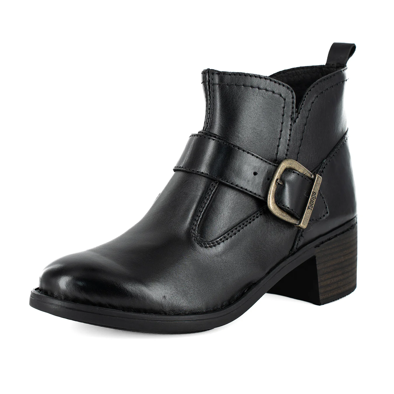 Zibalo : Ladies Leather Ankle Boot in Black Relaxa