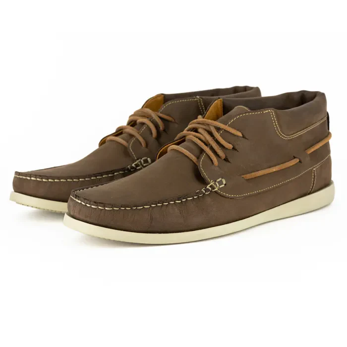Nairobi : Mens Leather Boat Shoe in Choc Rodeo