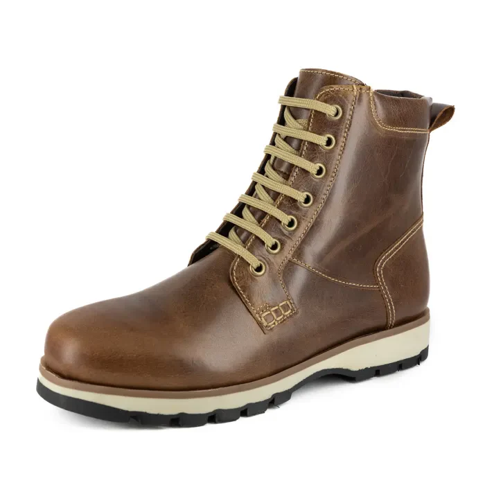 Zibonele : Mens Lace-Up Boot in Brown Carvano