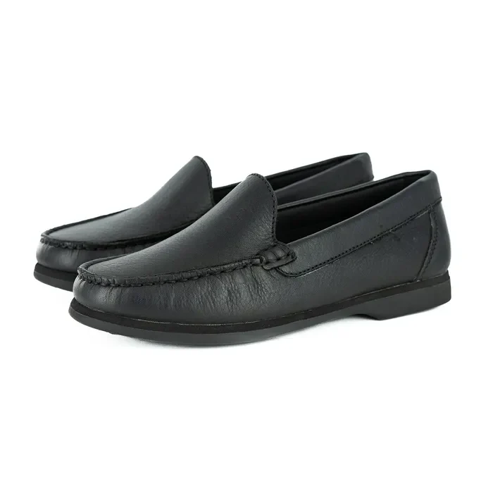 Matatiele : Ladies Leather Moccasin in Black