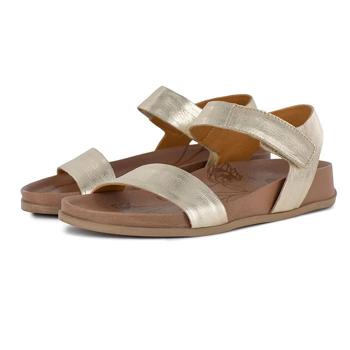 Zangwa : Ladies Leather Sandal in Platino