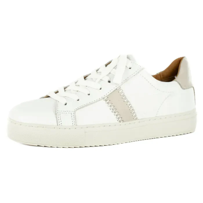Tripoli : Ladies Leather Sneaker in White & Cream