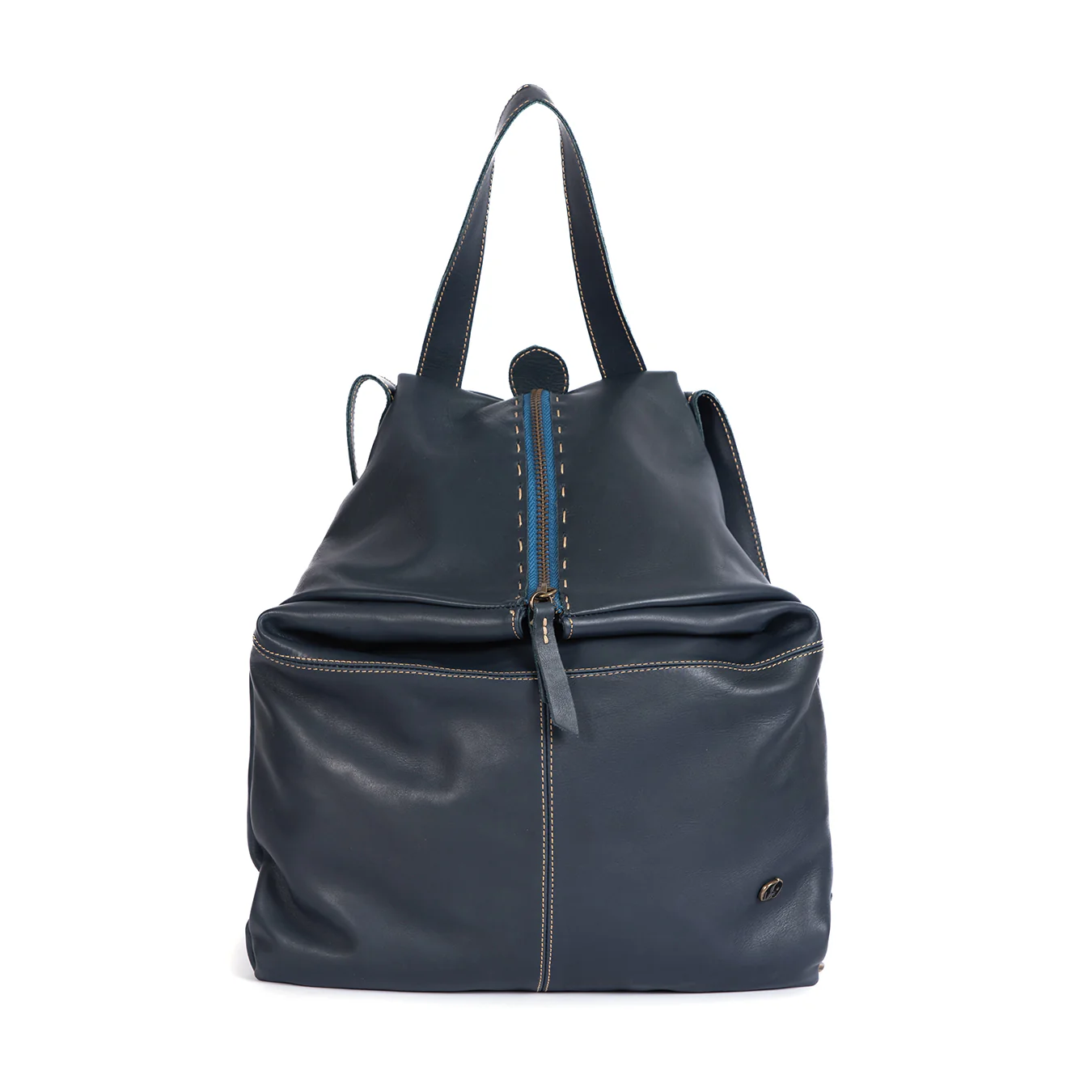 Ncumisa : Leather Backpack in Navy