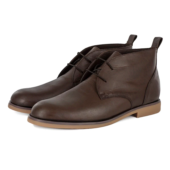 Teboho : Mens Leather Boot in Choc Rodeo