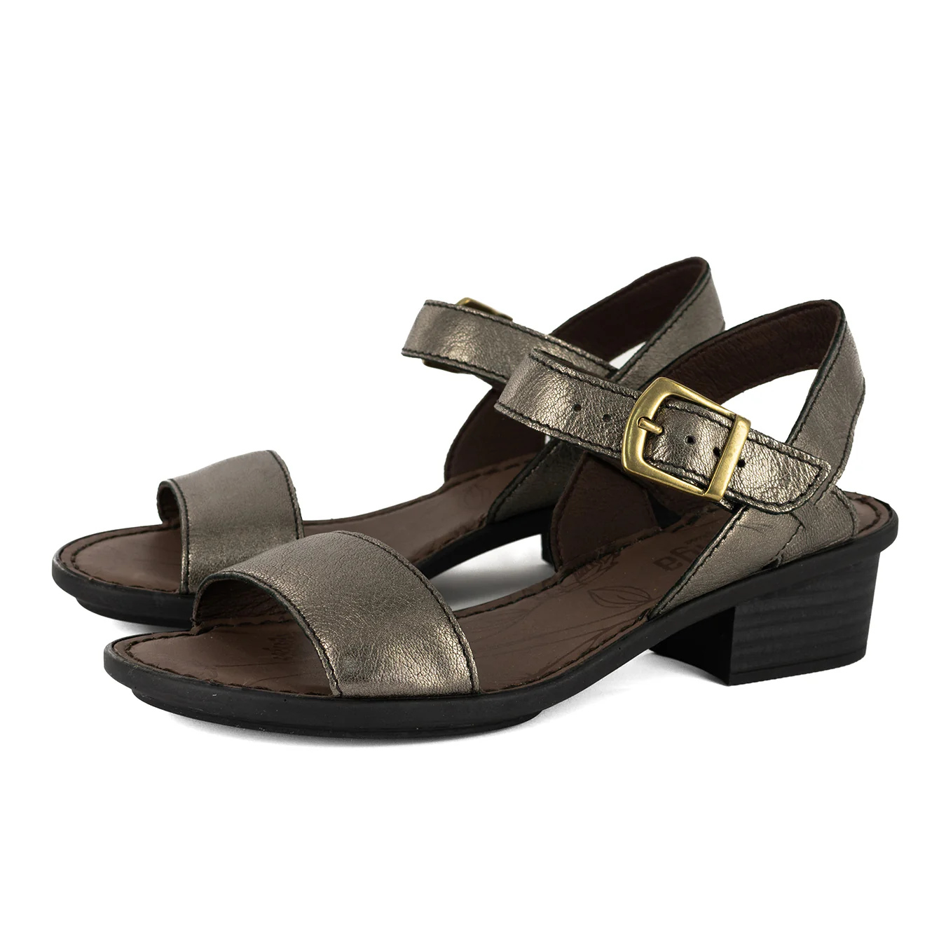 Kangcono : Ladies Leather Sandal in Anthracite