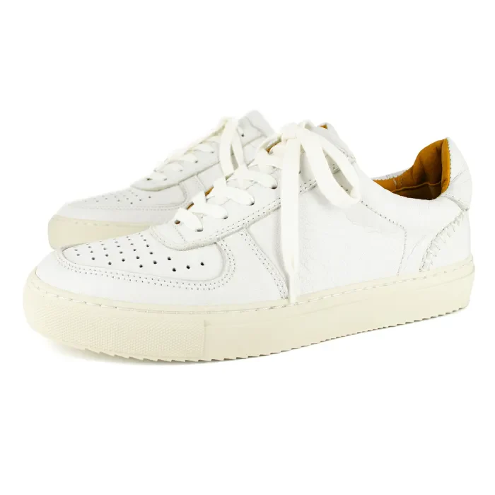 Conakry : Ladies Leather Sneaker in White