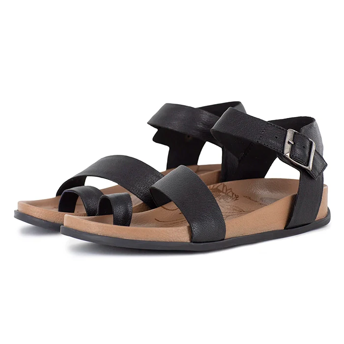 Ragaza : Ladies Leather Sandal in Black