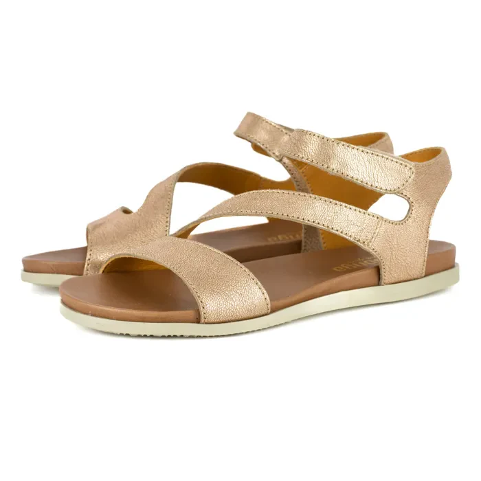 Umgodlo : Ladies Leather Sandal in Gold Metallic