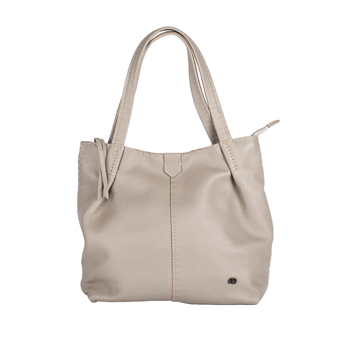 Novuka : Ladies Leather Handbag in Stone