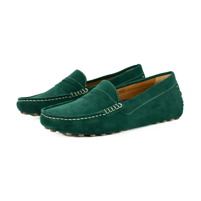Jozini : Ladies Leather Moccasin In Pine