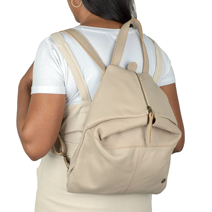 Ncumisa : Leather Backpack in Stone