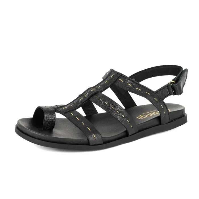 Kalahari : Ladies Leather Sandal in Black