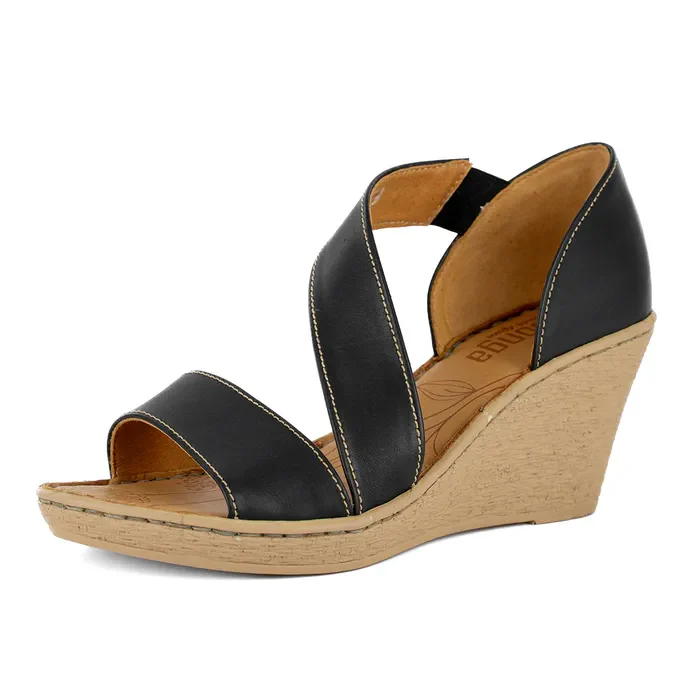 Nompempe : Ladies Leather High-Heel Sandal in Black