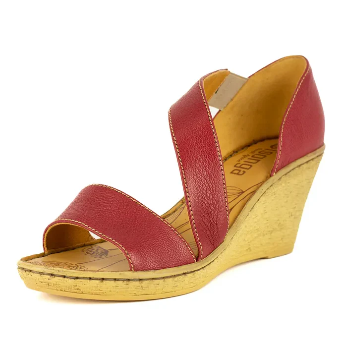 Nompempe : Ladies Leather High-Heel Sandal in Valentine