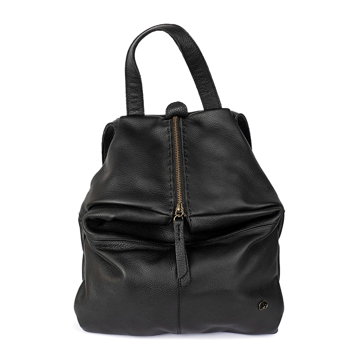 Ncumisa : Leather Backpack in Black Natan