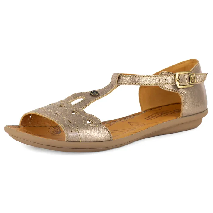 Venge : Ladies Leather Sandal in Sabbia