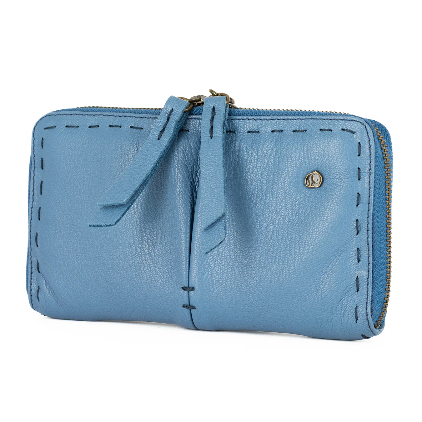 Olwethu : Ladies Leather Clutch Purse in Oceano Cayak