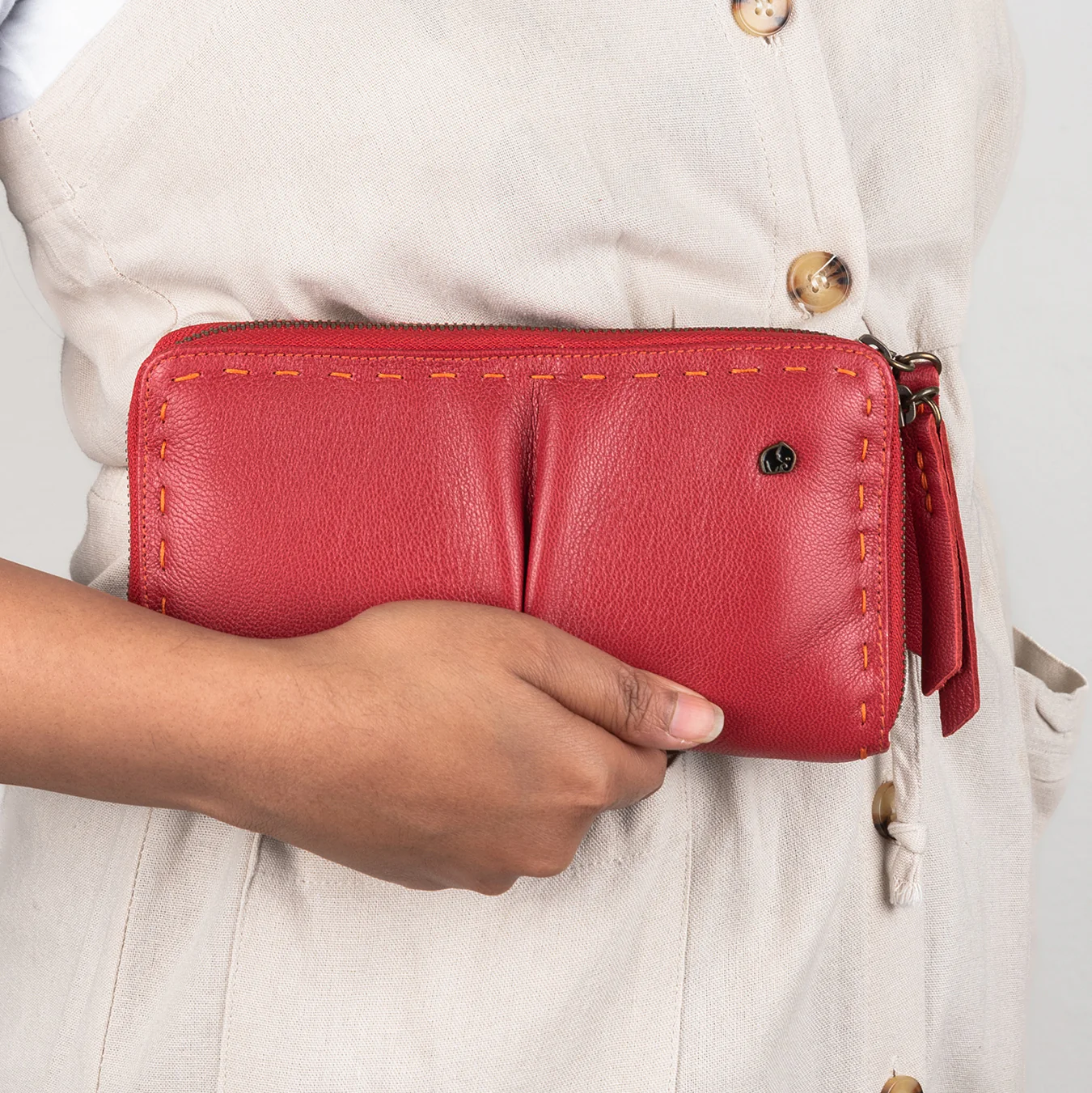 Olwethu : Ladies Leather Clutch Purse in Valentine Cayak