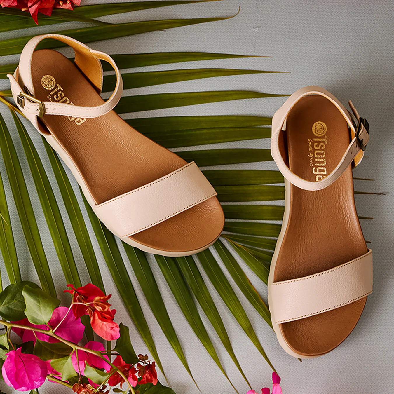 Shebelle : Ladies Leather Sandal in Cream