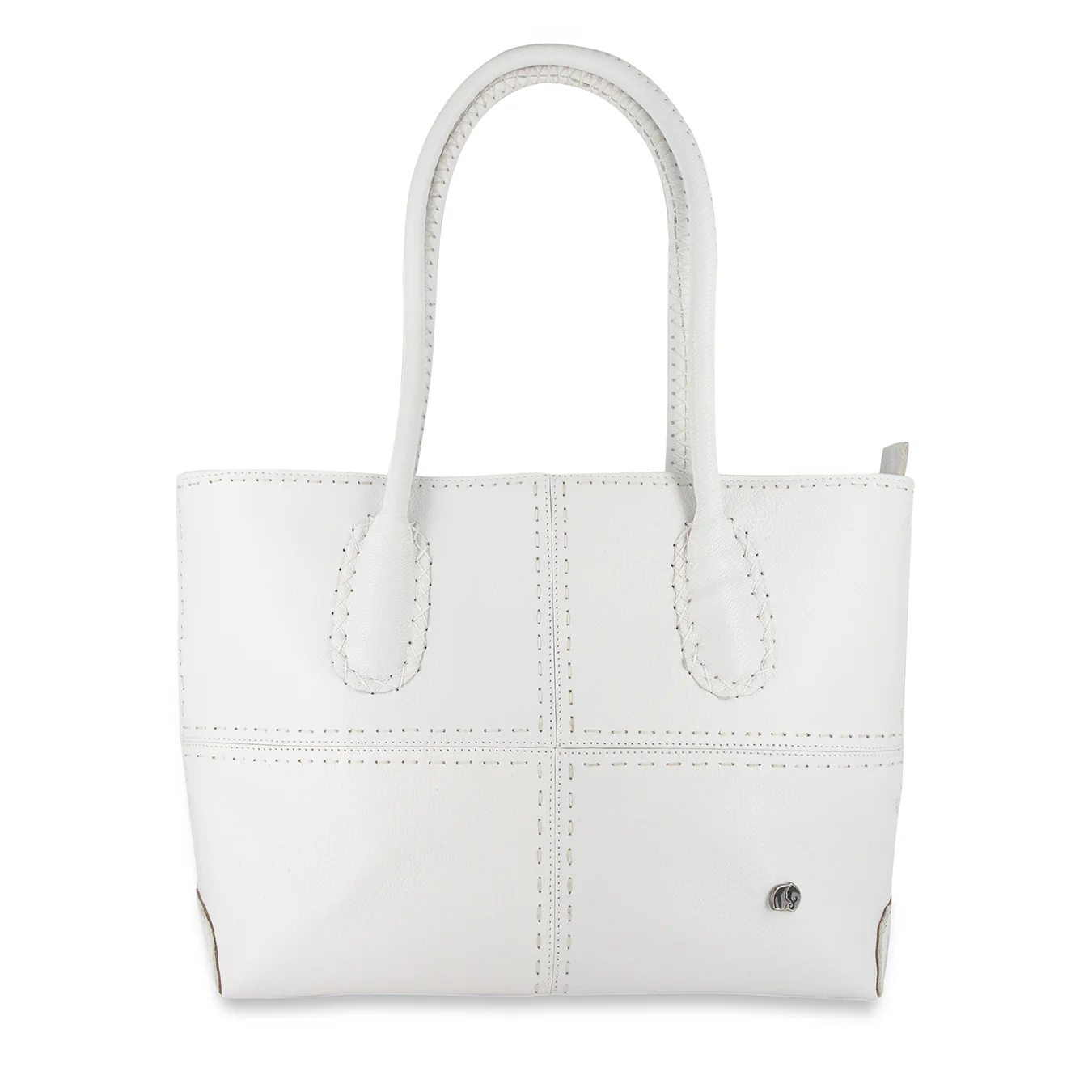 Vanessa : Ladies Leather Shopper Handbag in White Cayak