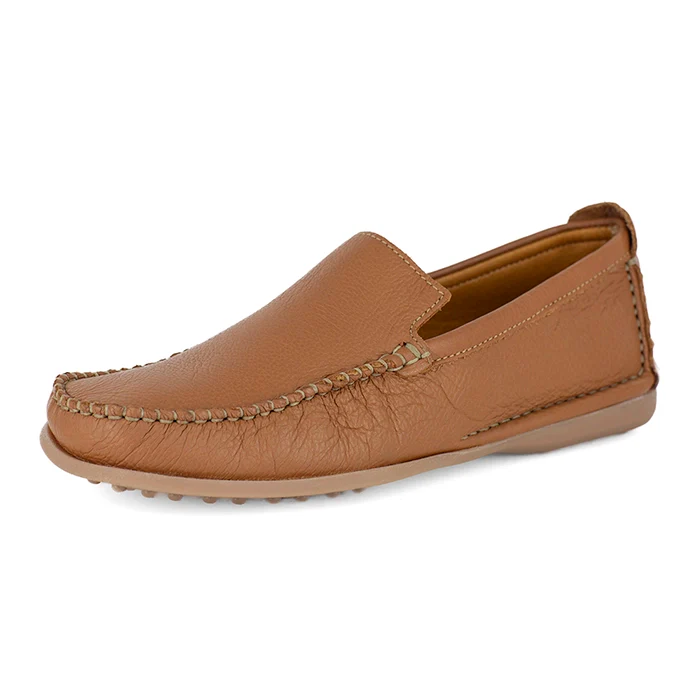 Banakho : Mens Leather Moccasin in Oak Natan