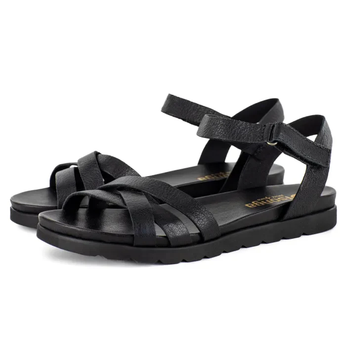 Zigoduka : Ladies Leather Sandal in Black