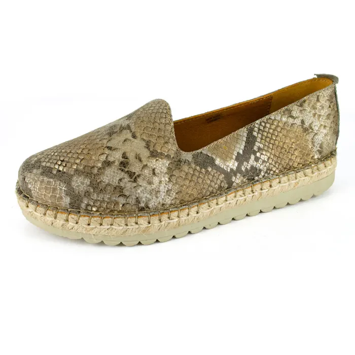 Banjul : Ladies Leather Espadrille in Opal