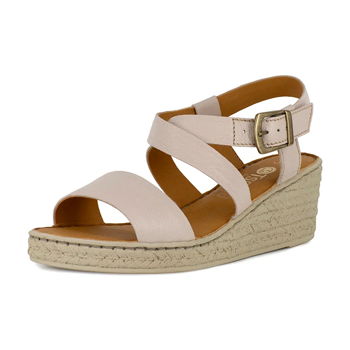 Mayibuye : Ladies Leather High-Heel Sandal in Cream