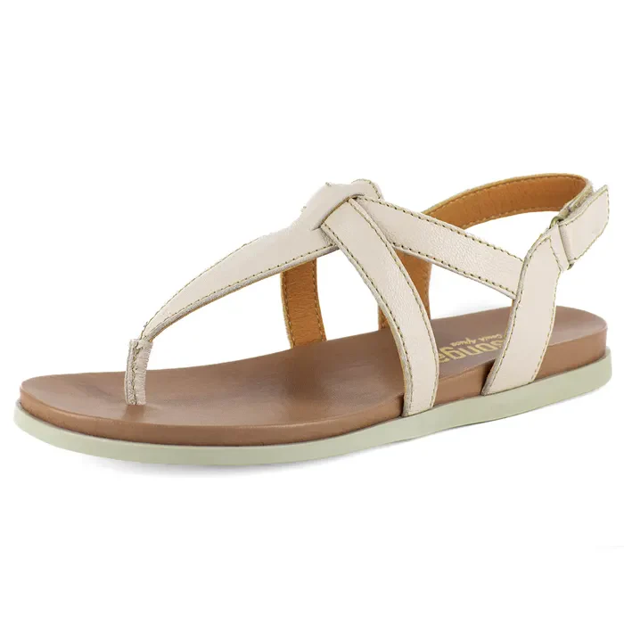 Jojweni : Ladies Leather Sandal in Cream