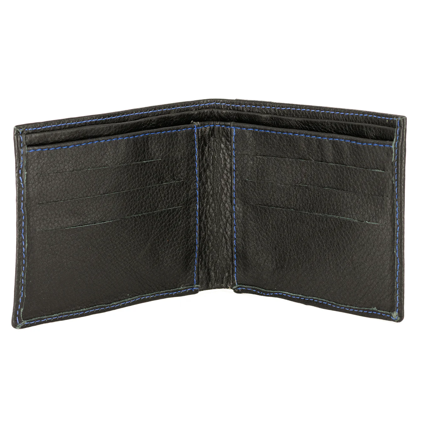 Leefa : Mens Leather Wallet in Black Delta