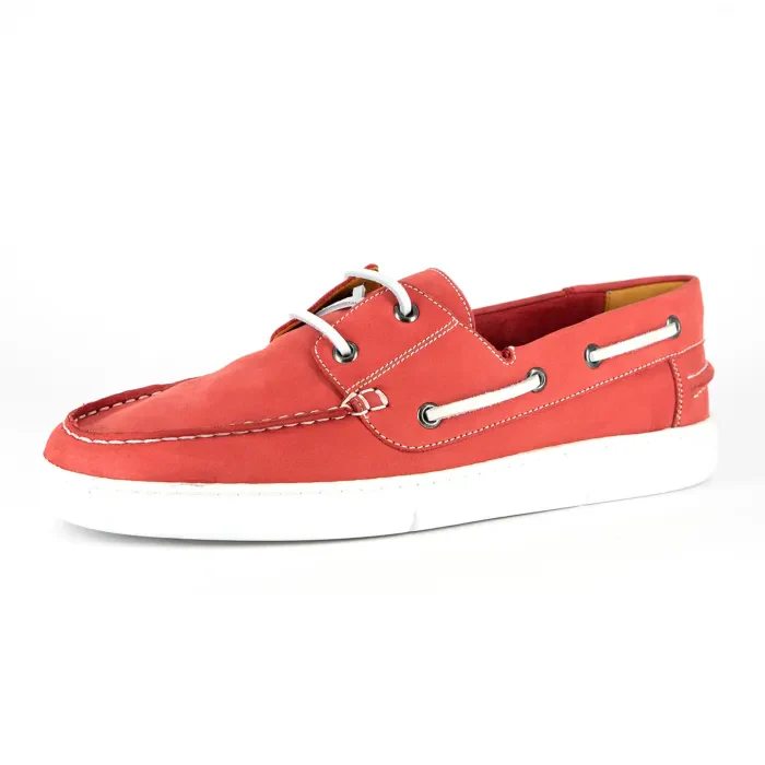 Umnyakazo : Men's Leather Boat Shoe in Red Dallas