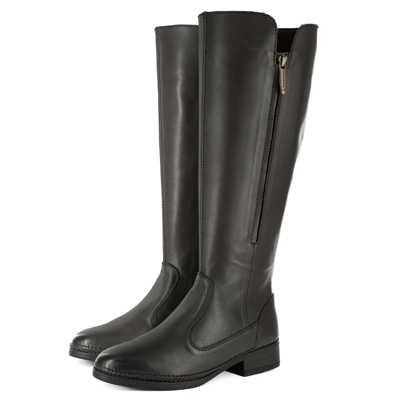 Ikwata : Ladies Leather Rider Boot in Choc Relaxa